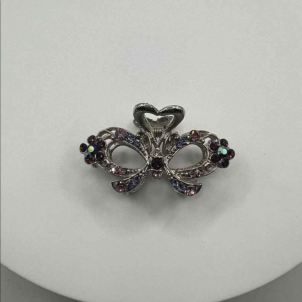 209. Elegant Silver and Rhinestone Hair Clip - Picture 2 of 4